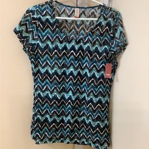 No Boundaries Sheer Lace Tee T-Shirt Size Juniors XL (15-17) BRAND NEW